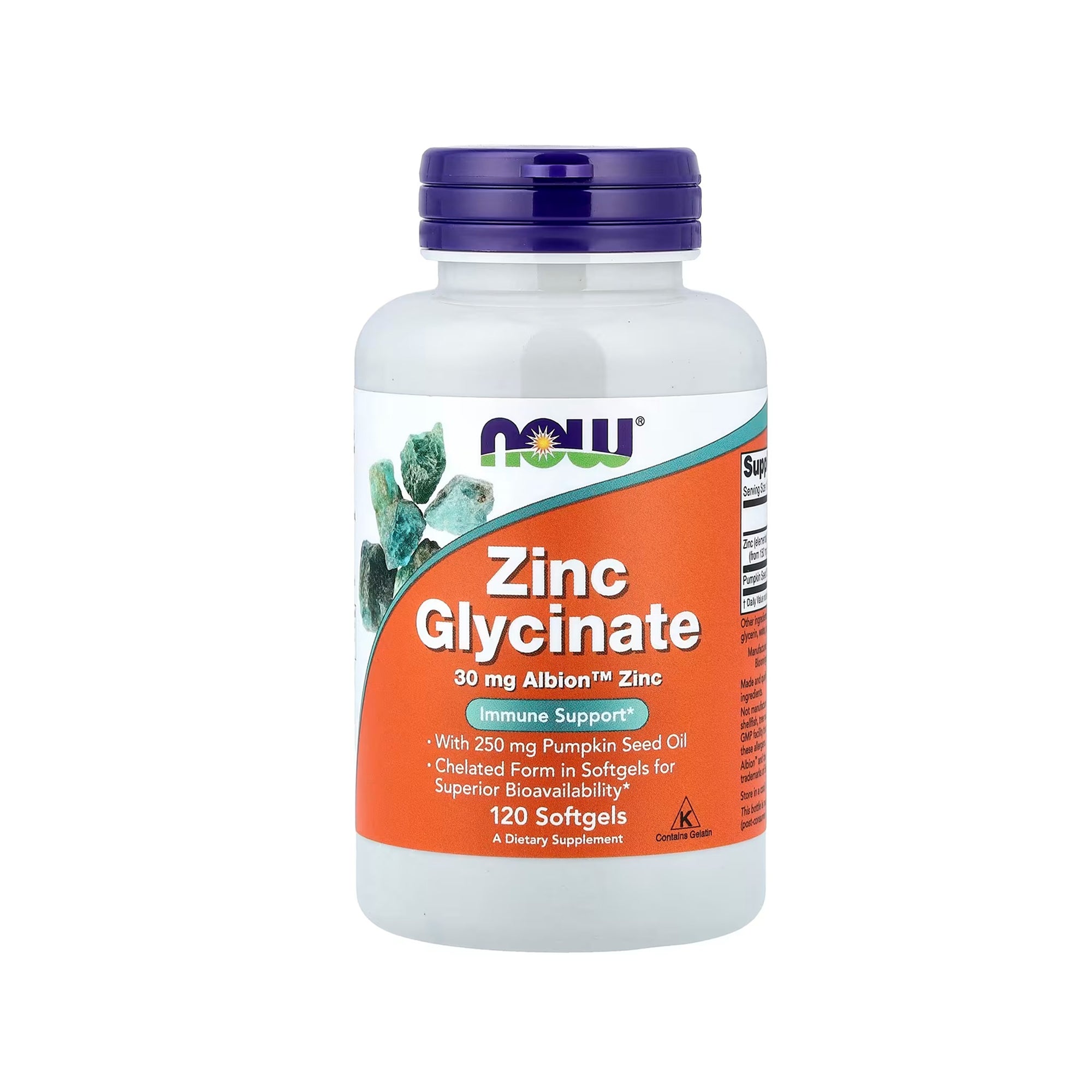 NOW Foods Zinc Glycinate 30 mg - 120 Softgels