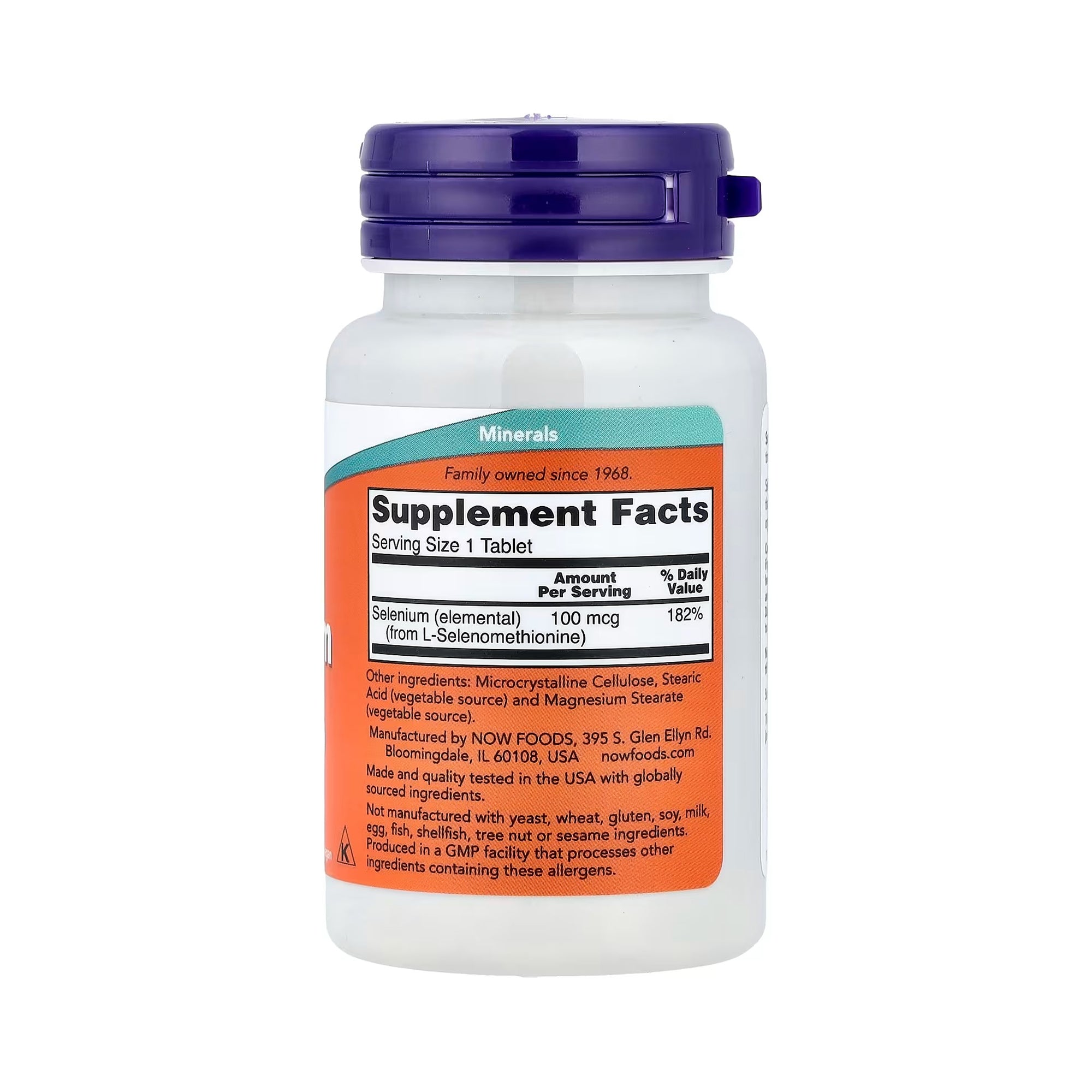 NOW Foods السيلينيوم 100 ميكروغرام - 100 قرص