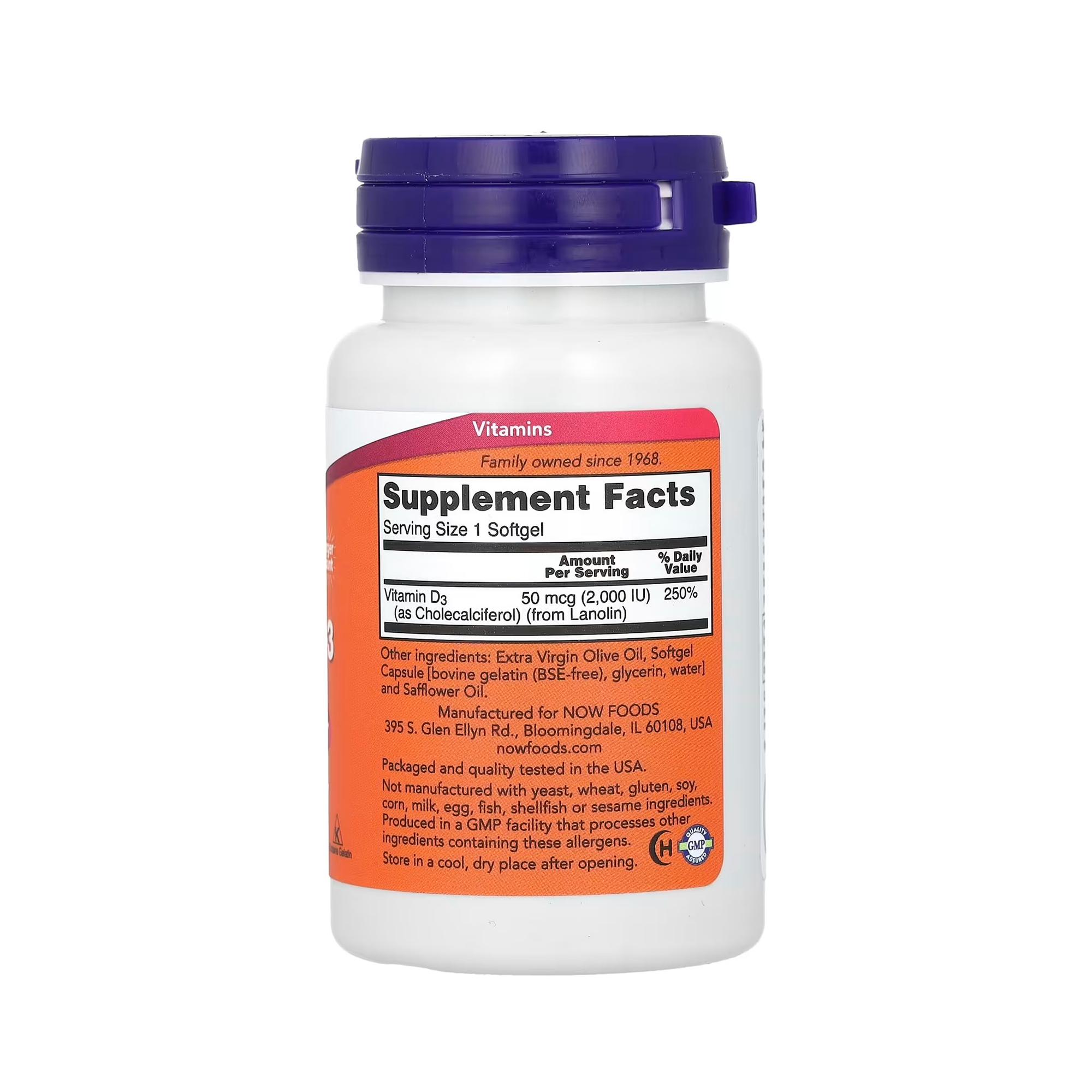 NOW Foods Vitamin D-3 2000 IU - 240 Softgels