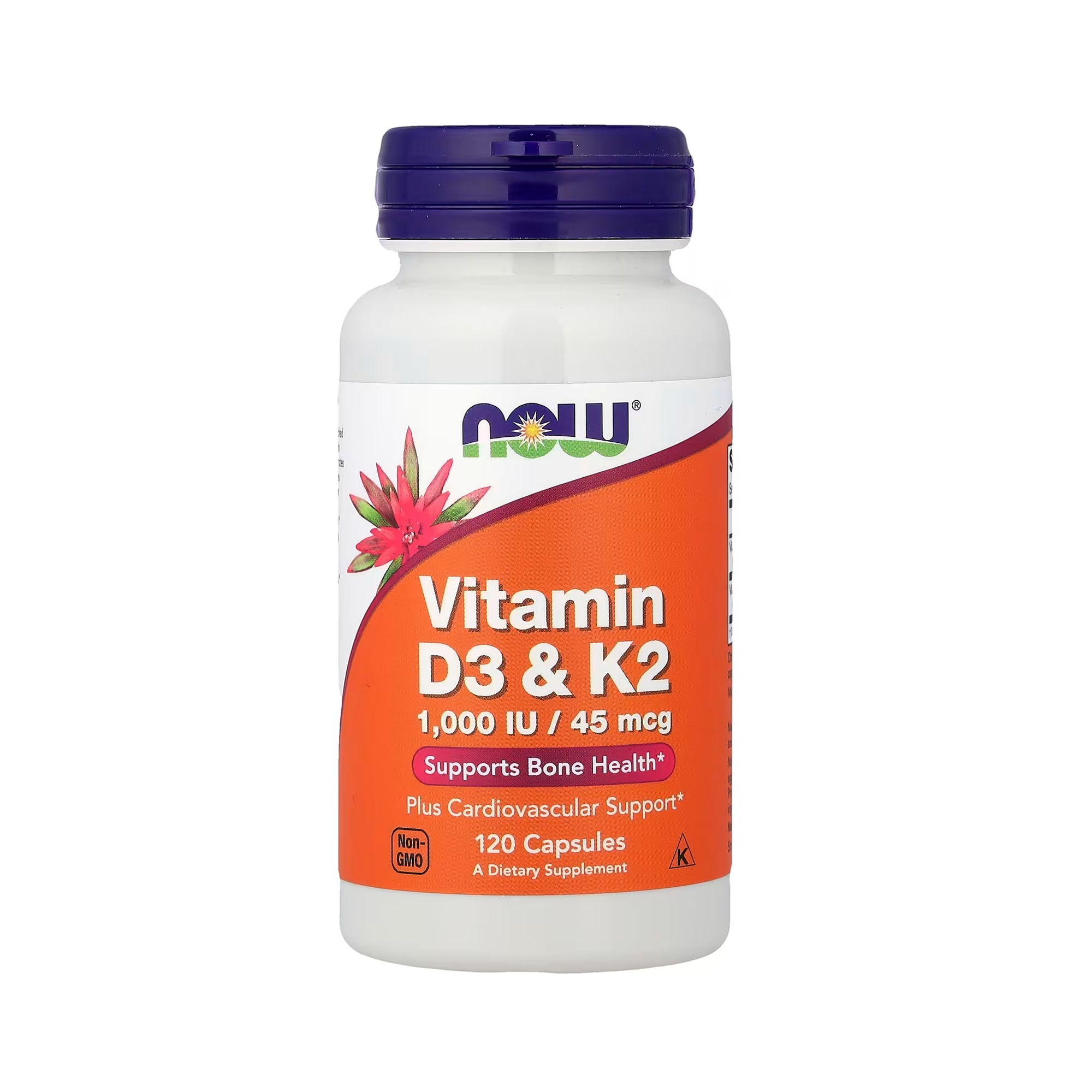 NOW Foods Vitamin D-3 & K-2 1000 IU / 45 mcg - 120 Veg Caps