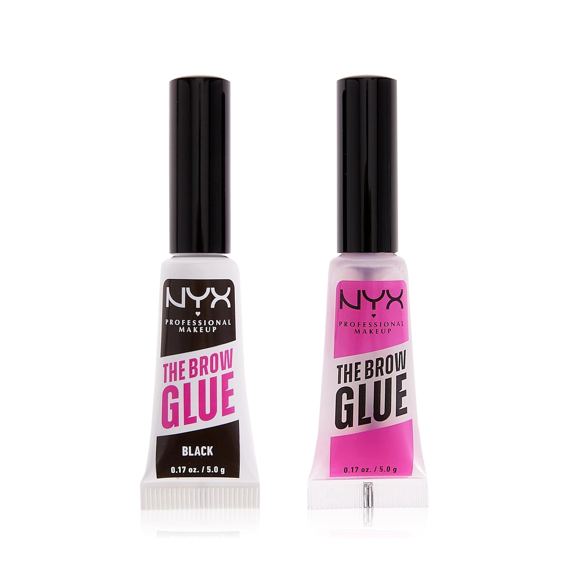 مجموعة ماسكارا الحواجب الشفافة والملونة من NYX Professional Makeup (أسود، 2 × 5 جم)