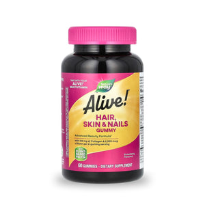 Nature's Way Alive! Hair, Skin & Nails with Collagen & Biotin Strawberry Gummies (60ct)