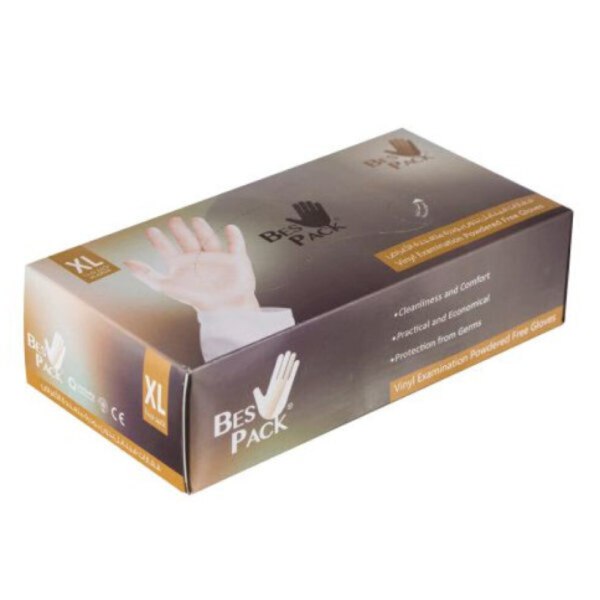 Bes pack Glove 100pc XL Vinyl Disposable Powdered Free