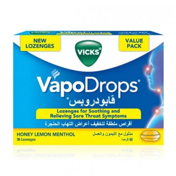 Vicks Tablet 36pc Vapo Drops With Honey Lemon And Mint
