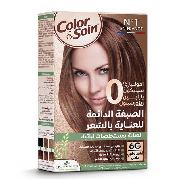 Color & soin hair color kit 135ml without ammonia 6g dark golden blond v2