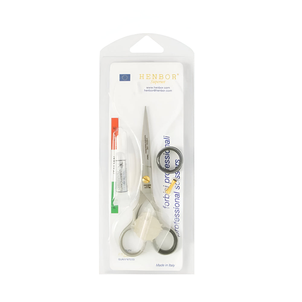 Henbor hair scissors carbonim line steel and finger rest size 5.5