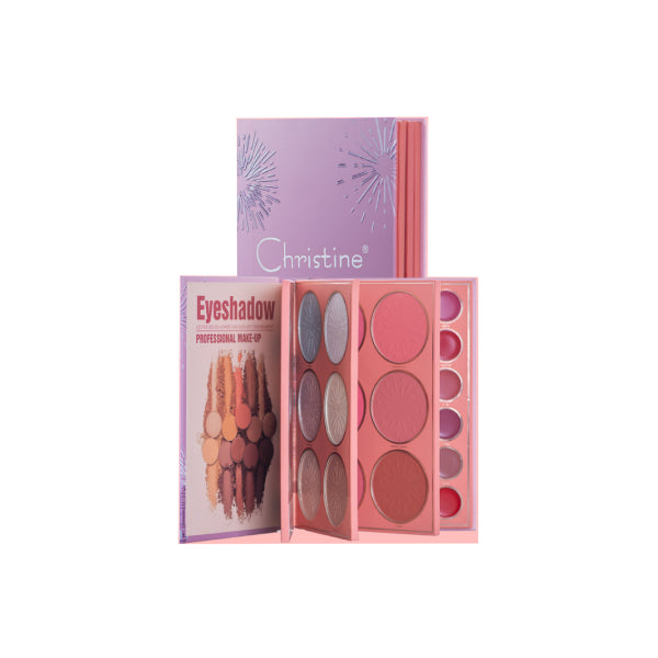 Christine Pallete 24color CH-K2310 4 in 1 Notebook Eye Shadow + Highlighter + Blush + Lipstick