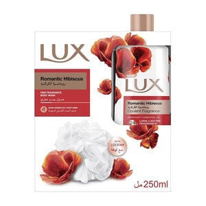 جل الاستحمام Lux 250 مل رومانسي الكركديه مع لوفة
