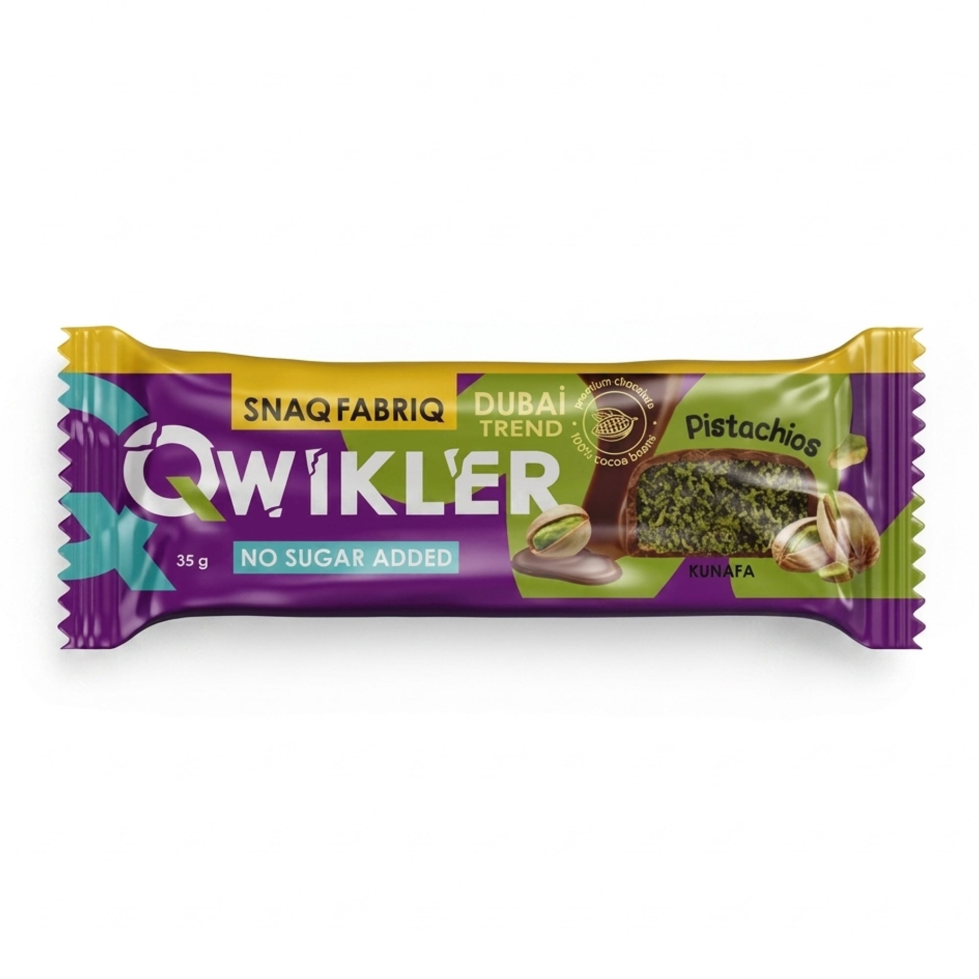 Snaq Fabriq Qwikler Dubai Collection Pistachio & Crispy Dough Bar - 35g