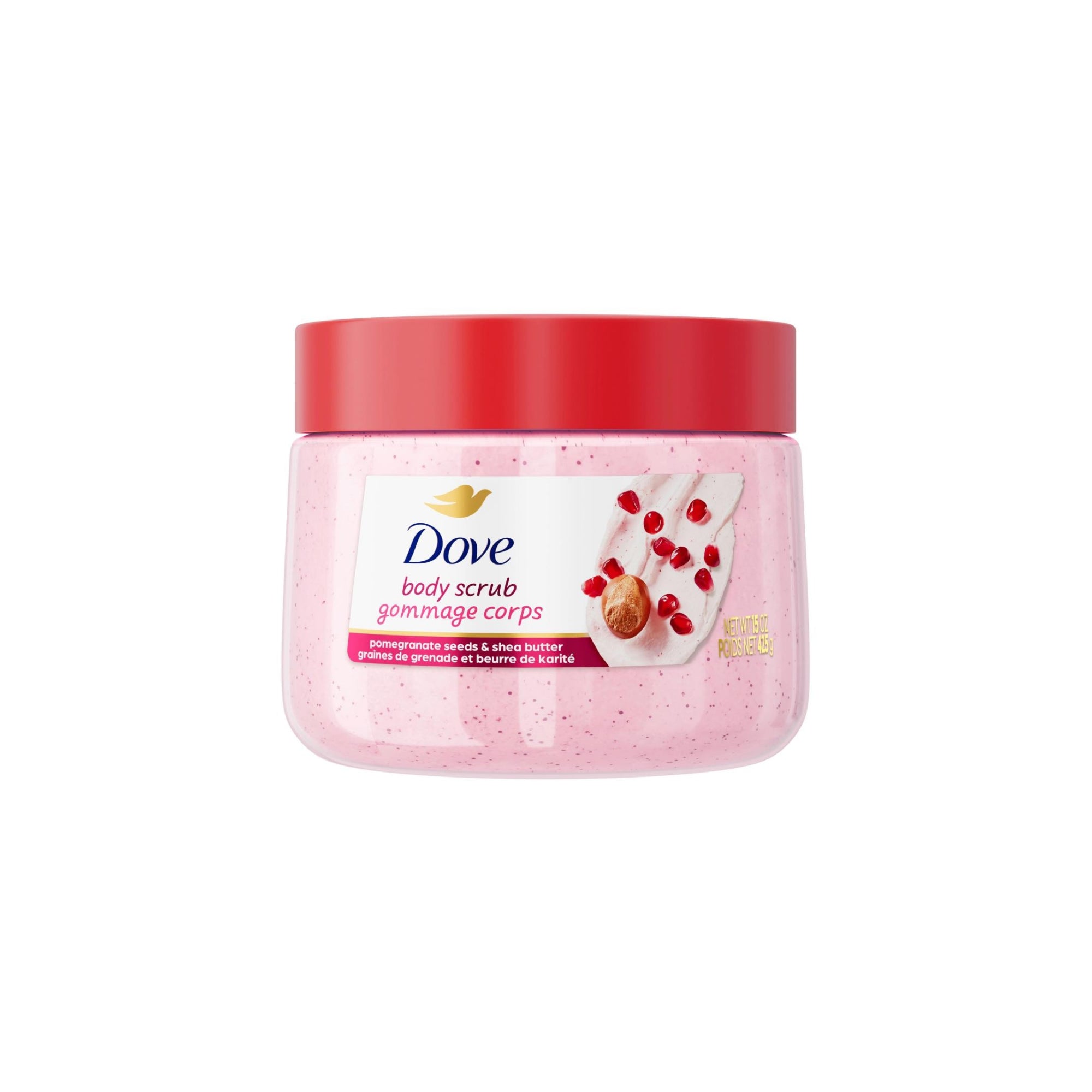 مقشر الجسم من دوف بزيت بذور الرمان وزبدة الشيا 425 غرام