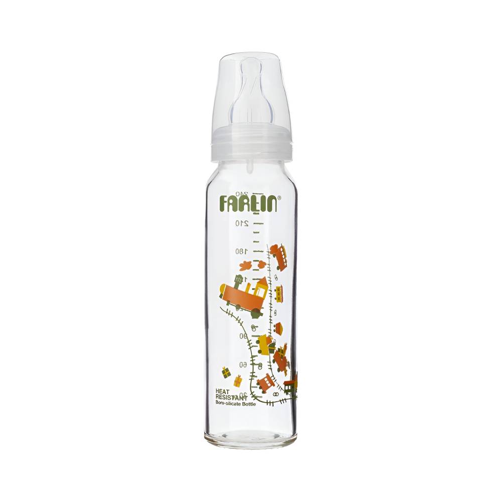 Farlin feed bottle 240ml top 707g heat resistant glass