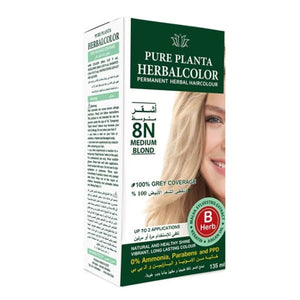 صبغة شعر خالية من الأمونيا من Pure Planta 135 مل 8N أشقر متوسط