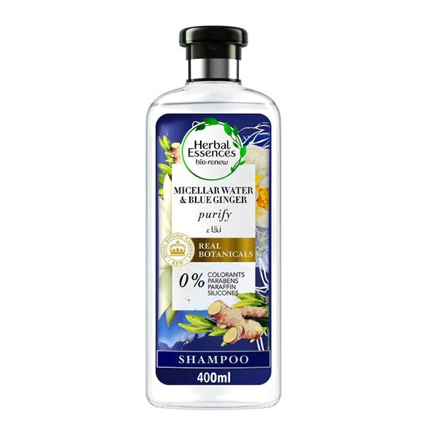 Herbal essences hair shampoo 400ml bio renew purify with micellar water and blue ginger