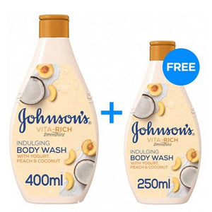 Johnson's Body Wash 400ml Vita Rich 250 Free Peach And Coconut Milk