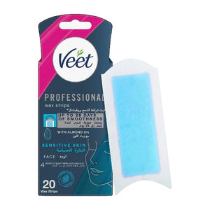 Veet Hair Removal Strips 20pc Professional For Face For Sensitive Skin