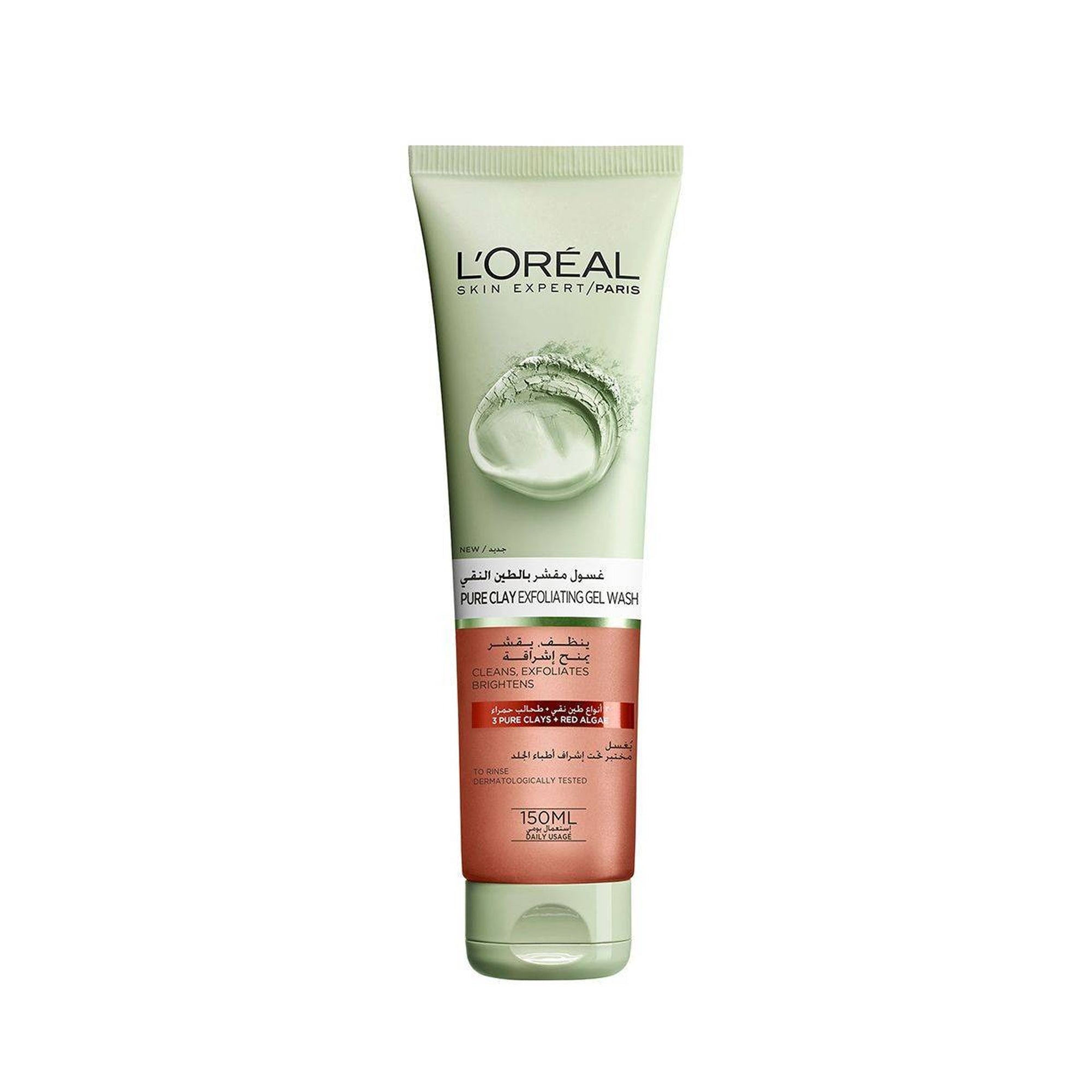 جل التقشير L'Oréal Pure Clay – غسول الوجه بالطحالب للتنظيف العميق