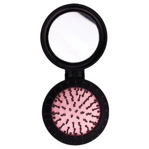 فرشاة شعر قابلة للطي برائحة الورد مع مرآة