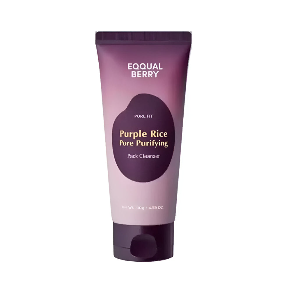 EQQUALBERRY غسول ومطهر للوجه 130 جرام أرز أرجواني لتنقية المسام