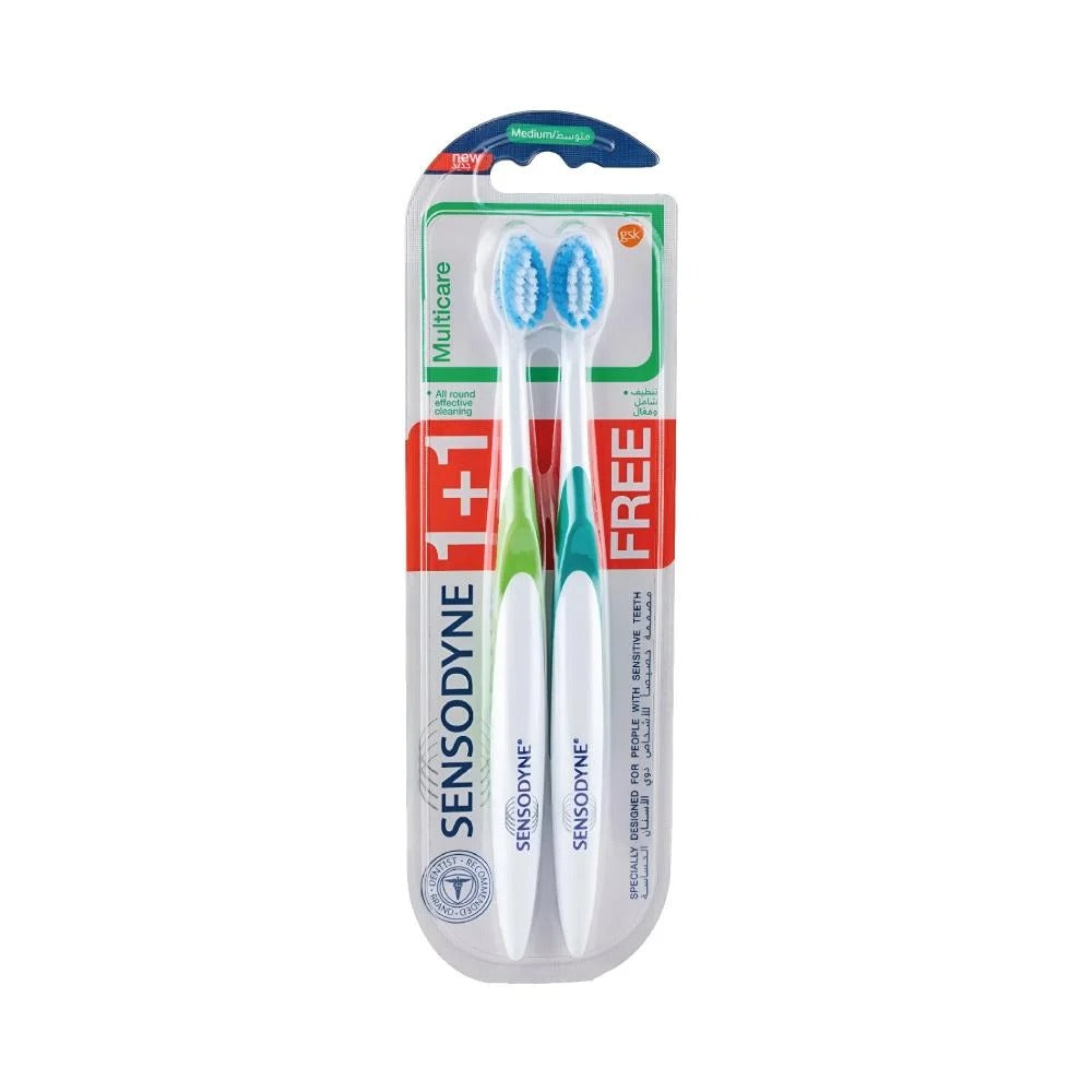 Sensodyne Multi Care Toothbrush – Soft Bristles, Small Head (1+1 Pack)