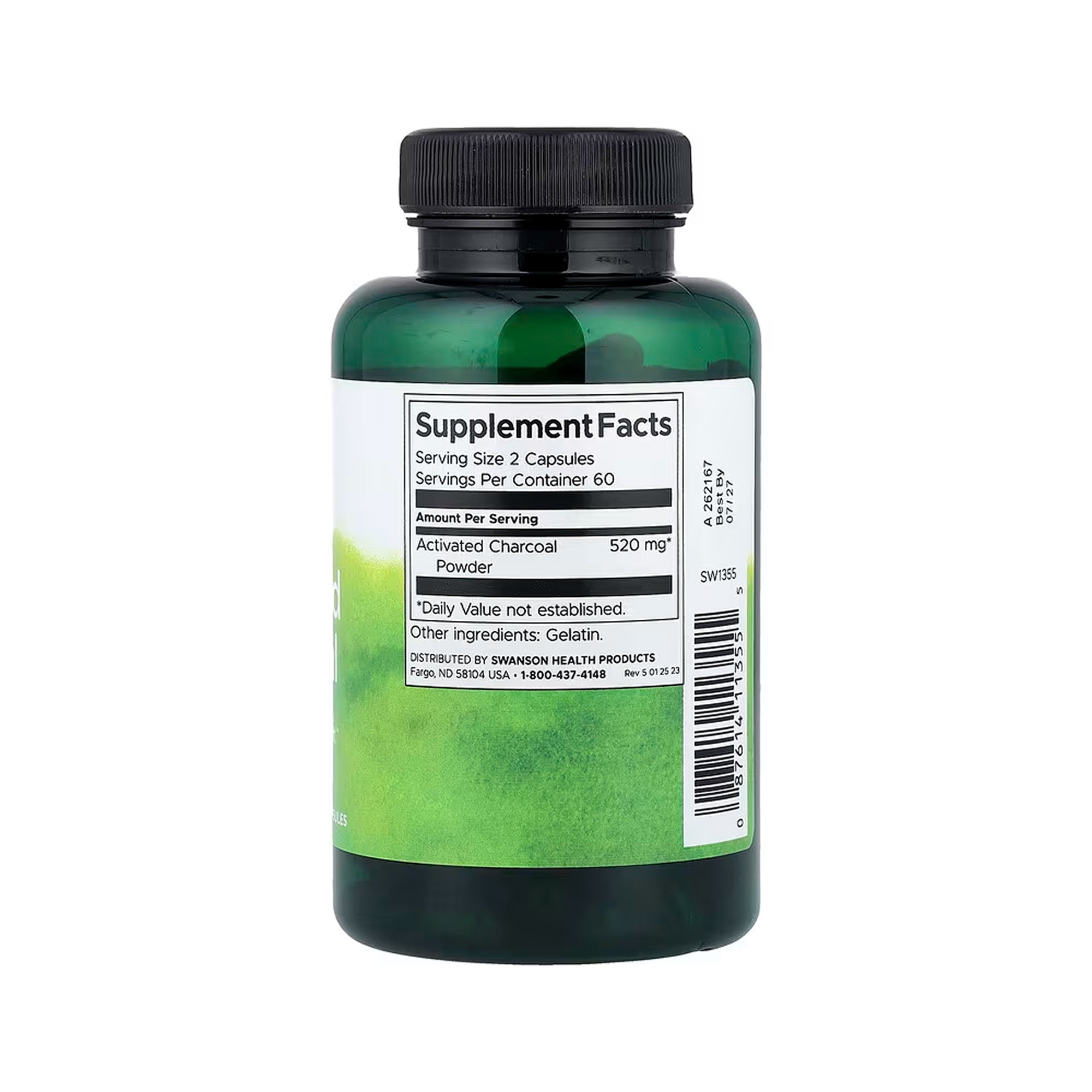 Swanson Activated Charcoal 260 mg - 120 Caps