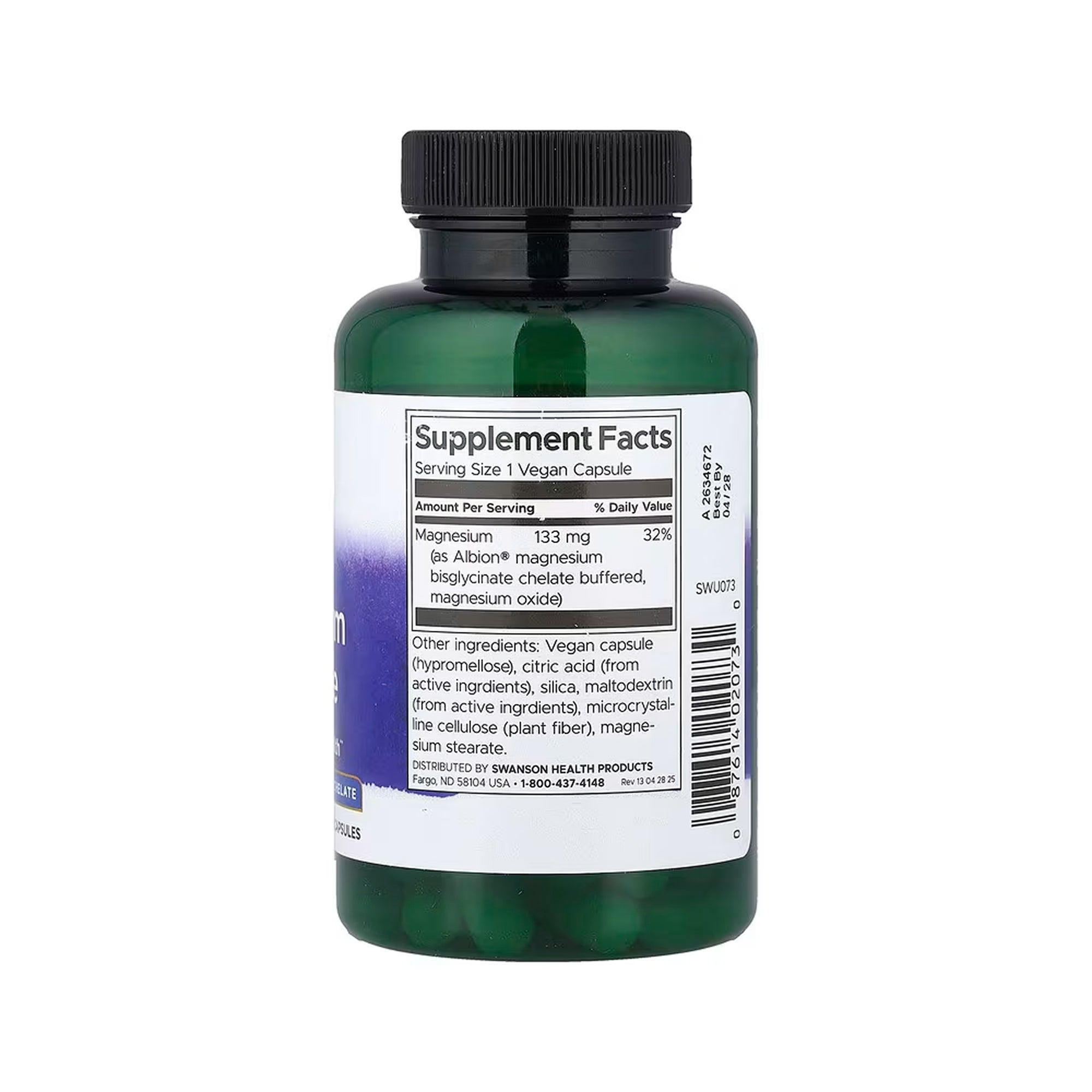 Swanson Albion Magnesium Glycinate 133 mg - 90 Vegan Caps