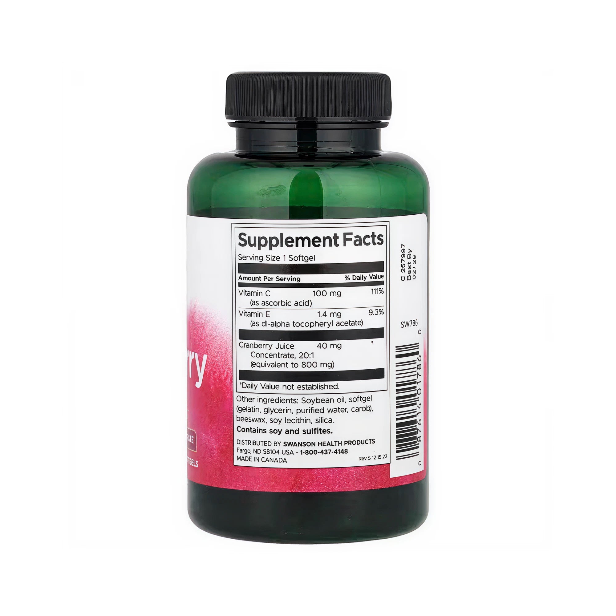 Swanson Cranberry 20:1 Concentrate - 180 Softgels