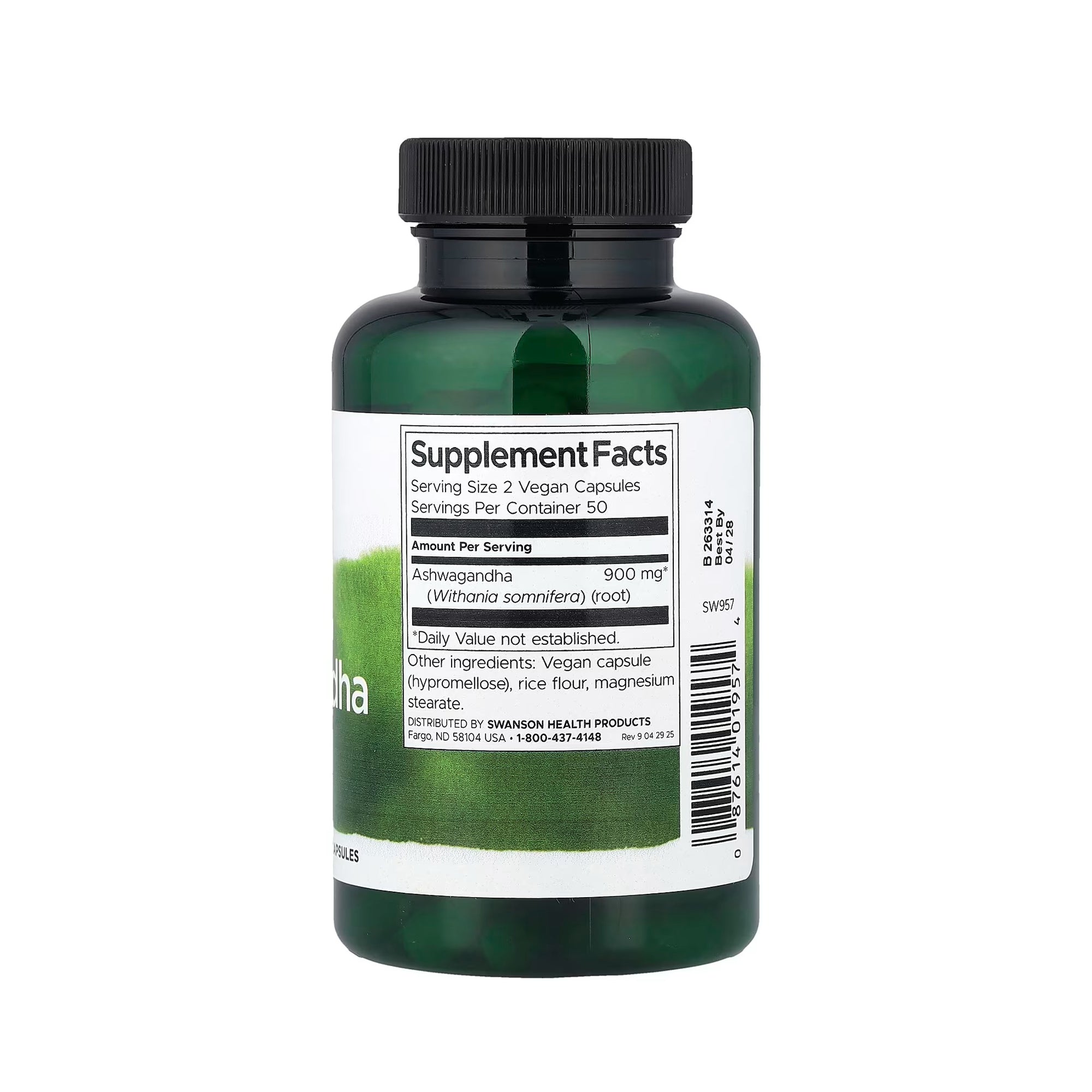 Swanson Full Spectrum Ashwagandha 450 mg - 100 Vegan Capsules