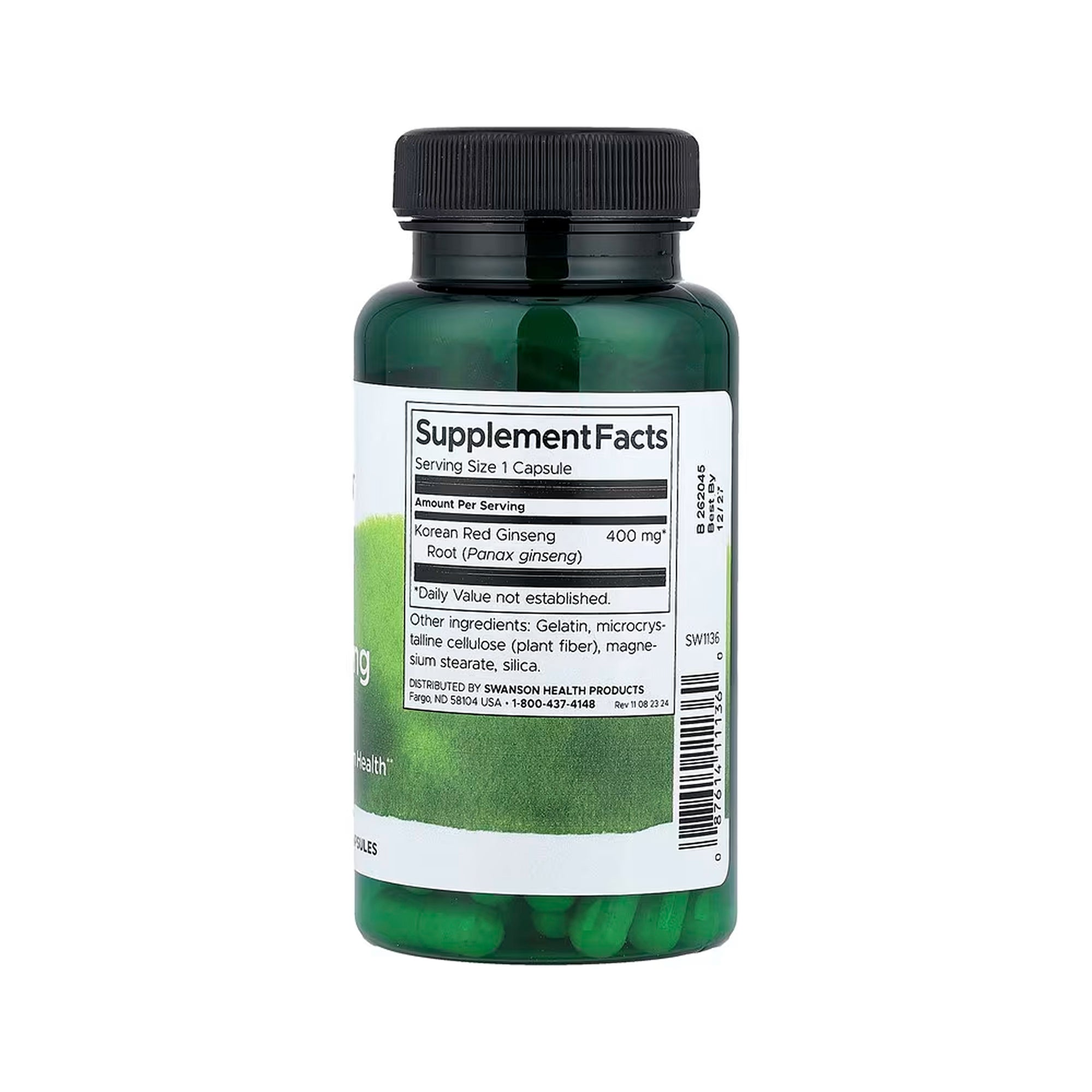 Swanson Full Spectrum Korean Red Ginseng Root 400 mg - 90 Caps