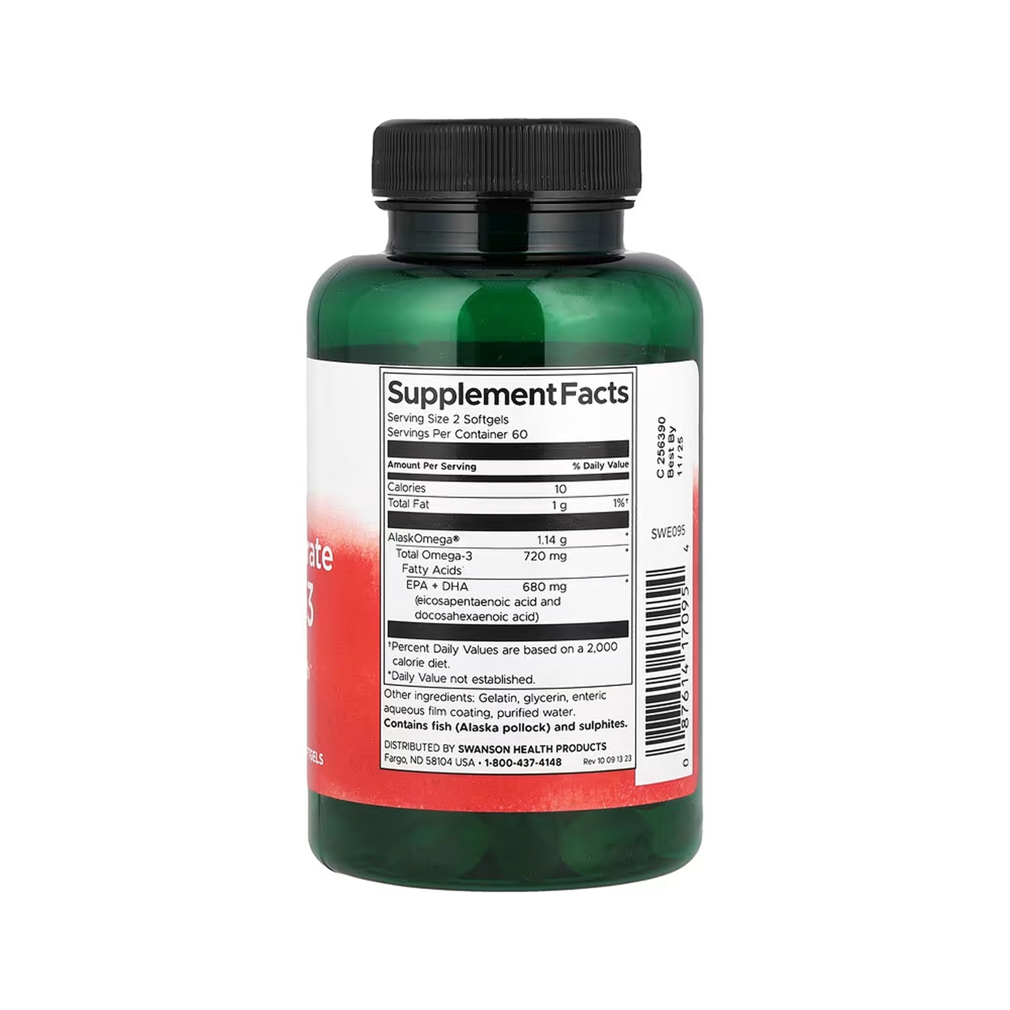 Swanson High Concentrate Omega-3 Mini Softgels 570 mg - 120 Softgels