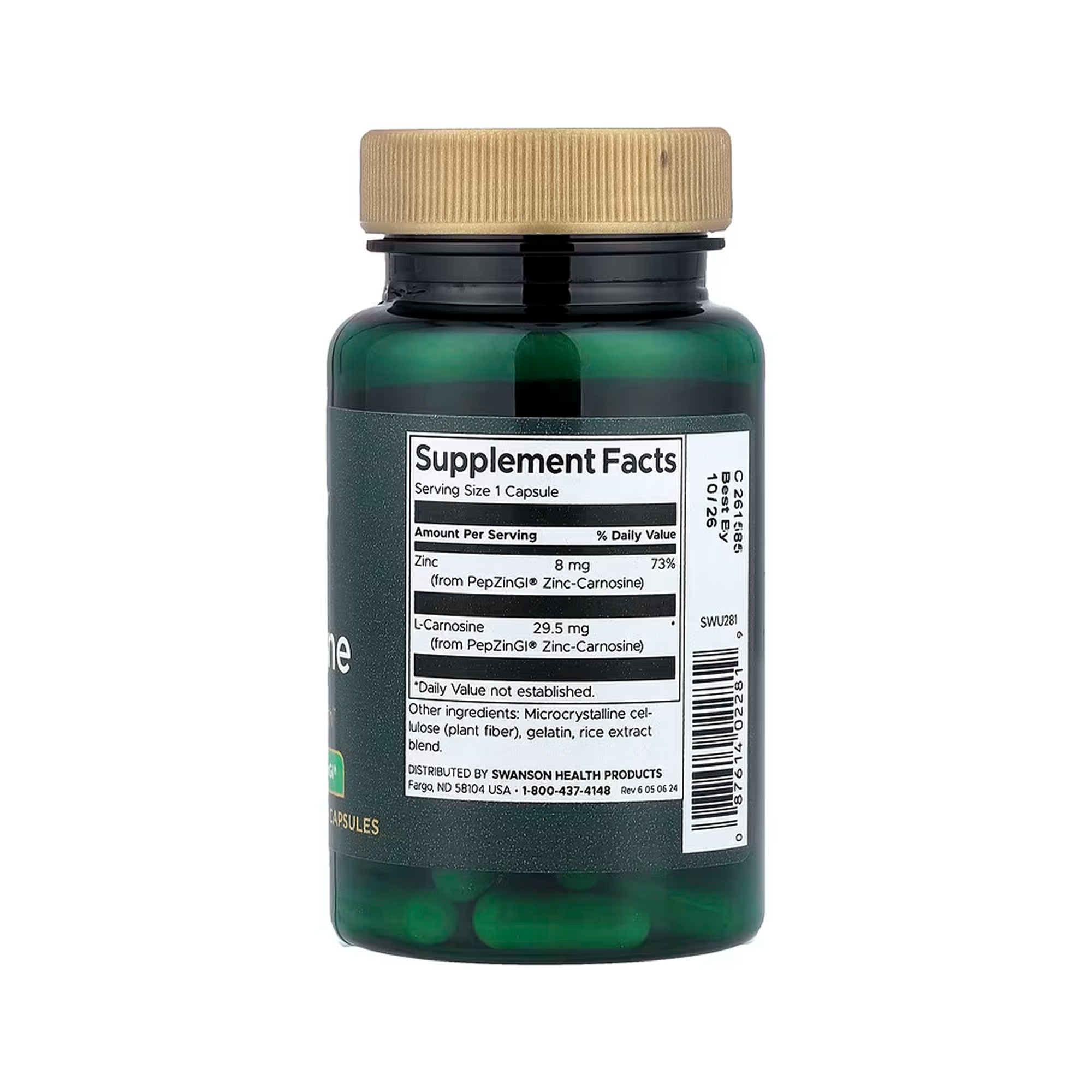 Swanson Zinc Carnosine featuring PepZinGI - 60 Caps
