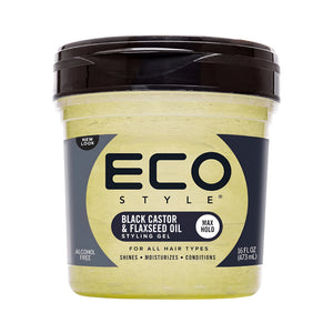 جل الشعر Eco Style 473 مل مع زيت الخروع الأسود وزيت بذور الكتان v2