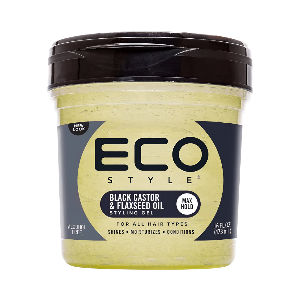 جل الشعر Eco Style 473 مل مع زيت الخروع الأسود وزيت بذور الكتان v2