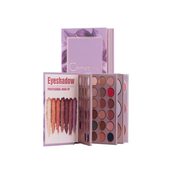 Christine Pallete 24color CH-K2312 5-in-1 Notebook Eye shadow + Highlighter + Blush + Lipstick + Concealer + Eyebrow Tattoo