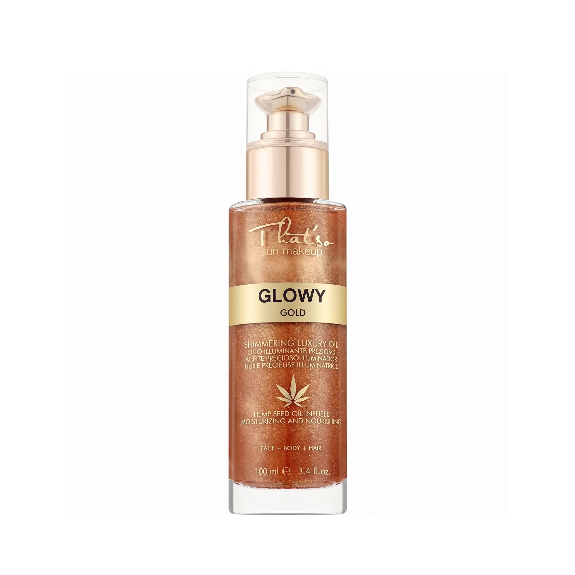 That'so Glowy Gold Dry Oil – Hemp & Vitamin E Shimmer Body Oil 100ml