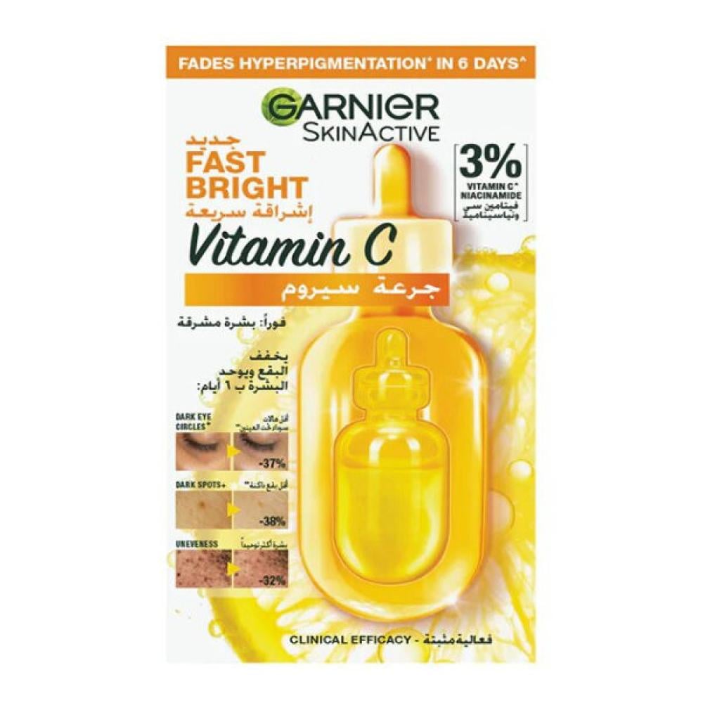 Garnier face serum 1.50ml skin active fast bright 3% vitamin c ampoul