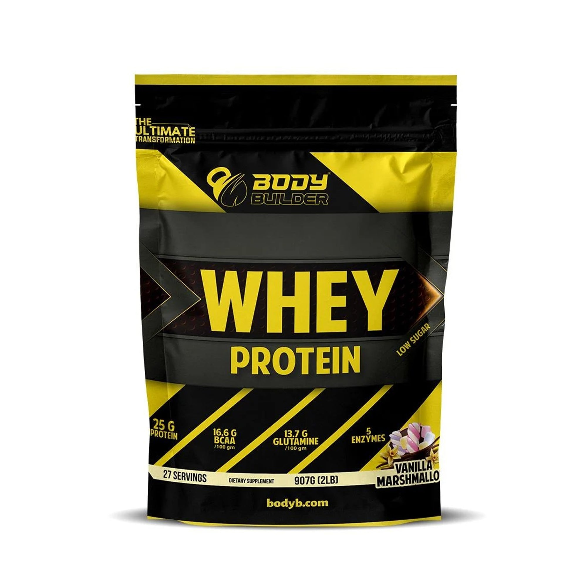 Body Builder Gold Whey Protein Powder – Vanilla Marshmallow, 2 lbs (907g)
