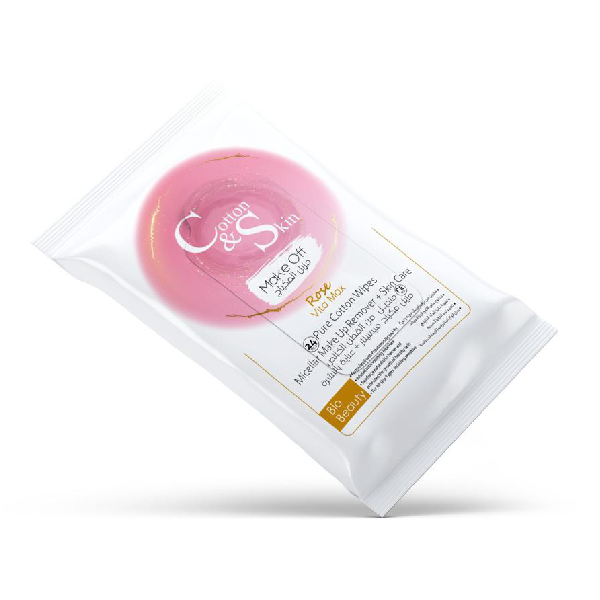 Cotton & Skin Make Up Remover Wipes 24Wipes Pure Cotton With Rose Vital Water