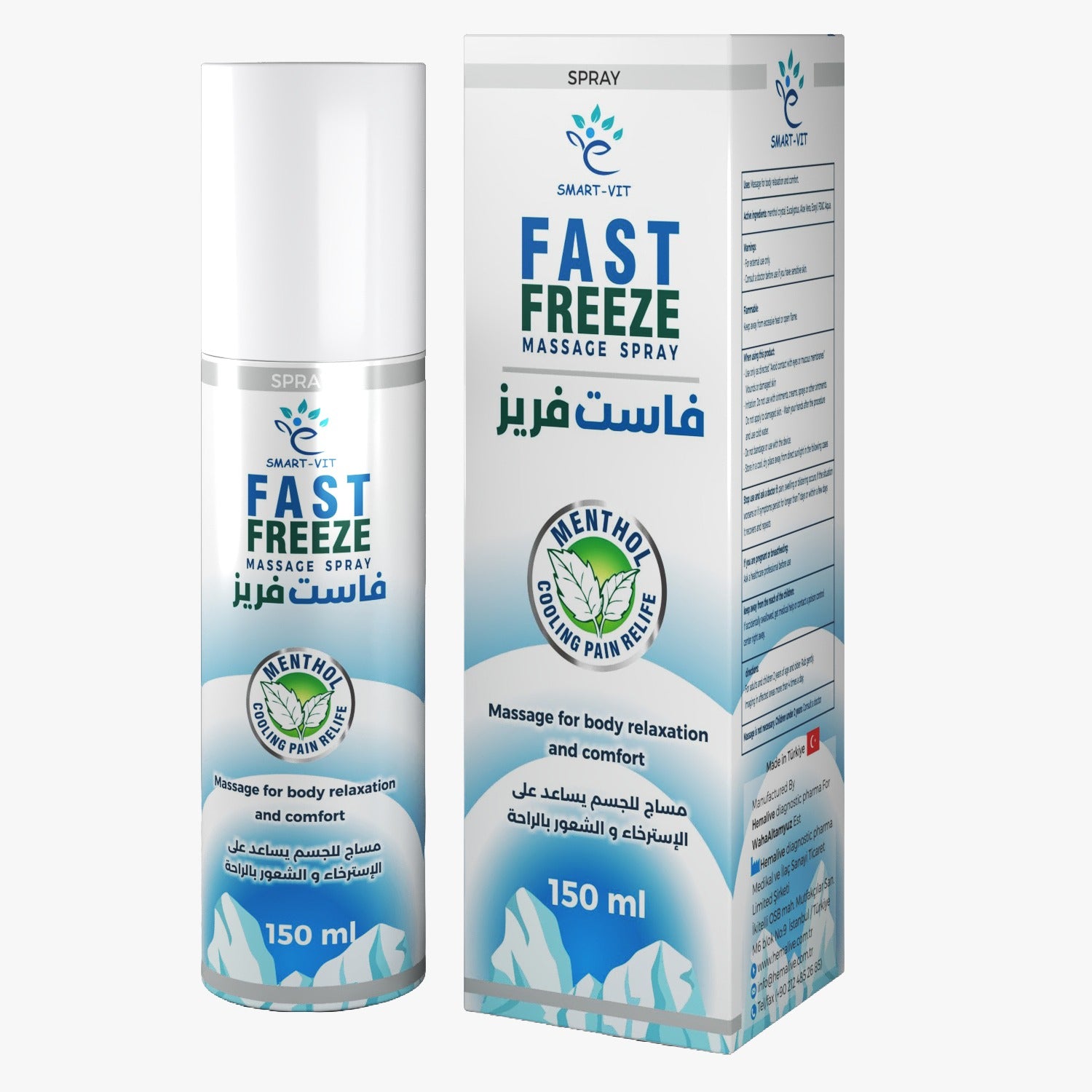 Smart-Vit Fast Freeze Cooling Menthol Massage Spray for Muscle Relief