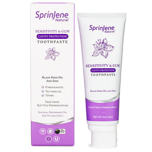 SprinJene Toothpaste 142g Sensitive And Gum Care With Black Seed Oil Fluoride Free