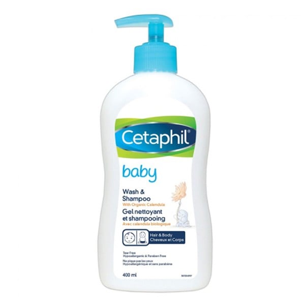 Cetaphil baby shampoo & shower gel 400ml organic calendula