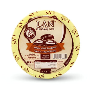 Lan organics shea butter 200ml african white lan