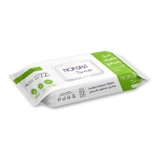 Norsina Norsina Wipes 72Wipes For Cleaning Multi-Use Surfaces Green
