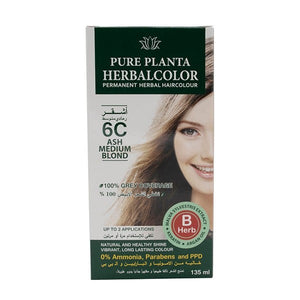 صبغة شعر خالية من الأمونيا من Pure Planta 135 مل 6C أشقر رمادي متوسط