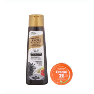 Emami Hair Oil 7in1 Free For Premature Graying With Black Seed 200ml + Cream 21ml