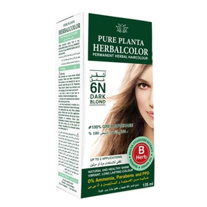 صبغة شعر خالية من الأمونيا من Pure Planta 135 مل 6N أشقر داكن