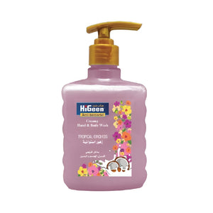 HiGeen غسول للجسم واليدين 500 مل مضاد للبكتيريا كريمي بزهرة الأوركيد الاستوائية