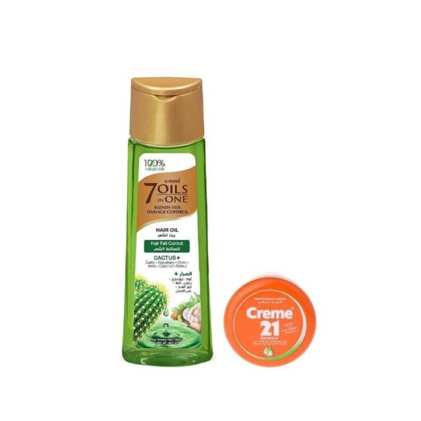 Emami hair oil 7in1 free for hair loss with aloe vera 200ml + cream 21 50ml