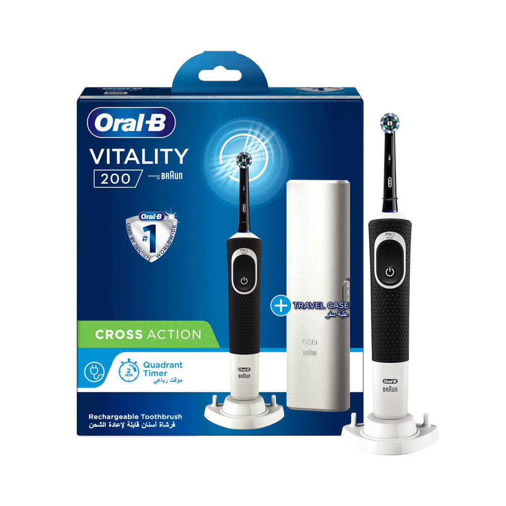 Oral b powered toothbrush vitality cross action with timer +travel case