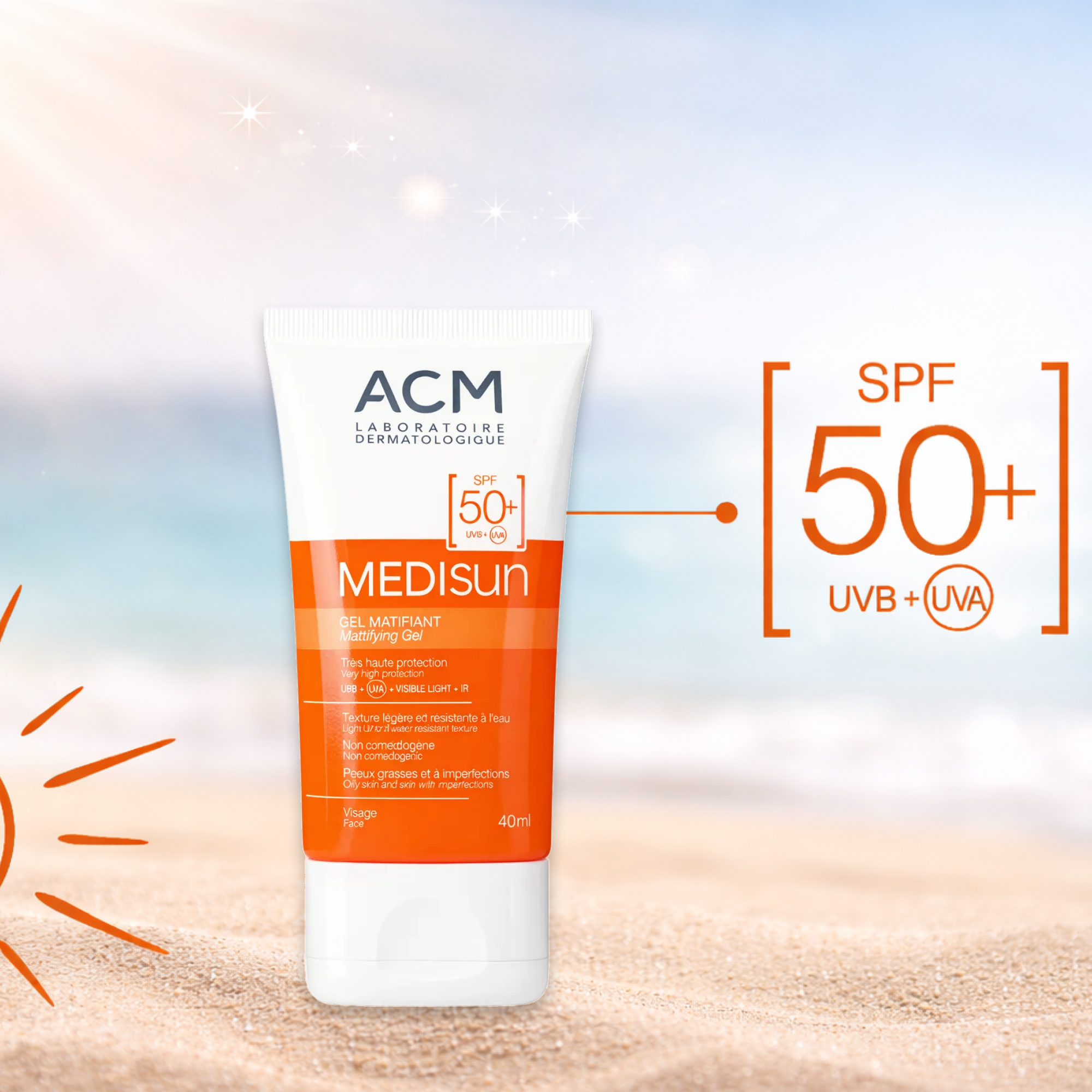 ACM Medisun SPF Sun Gel – Matte Finish Sunscreen for Oily Skin