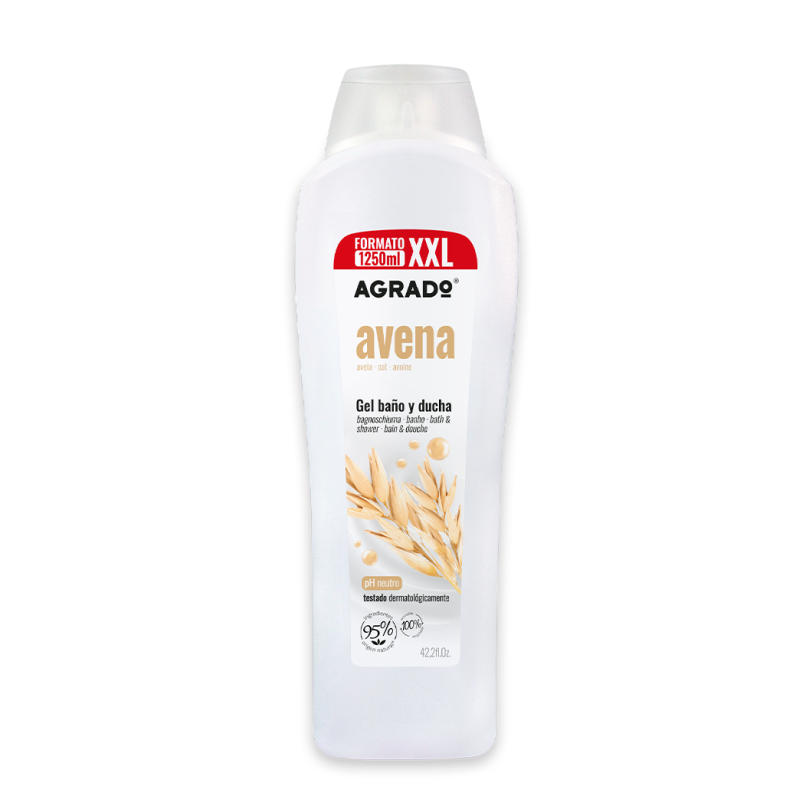 جل استحمام أغرادو بالشوفان - غسول مرطب للجسم للاستخدام العائلي 1250 مل